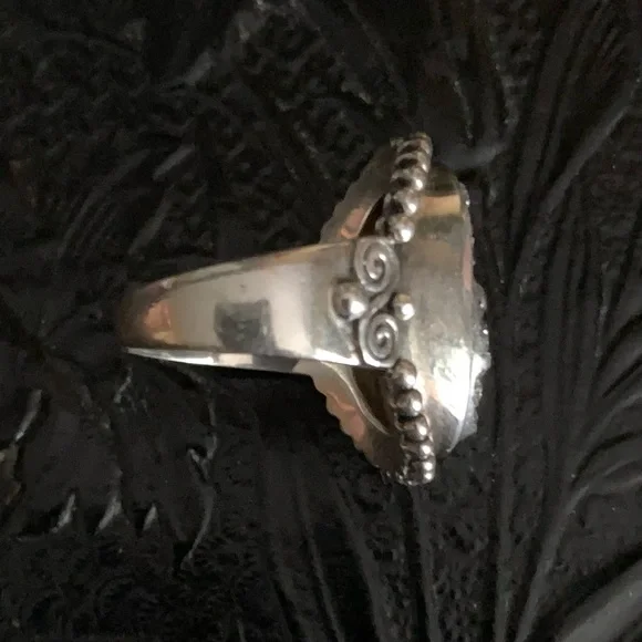 Vintage Sajen Dark Druzy Sterling Silver ring - Picture 9 of 13